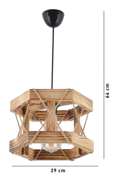 Opviq Lámpara de Araña Hexagonal Natural de Madera